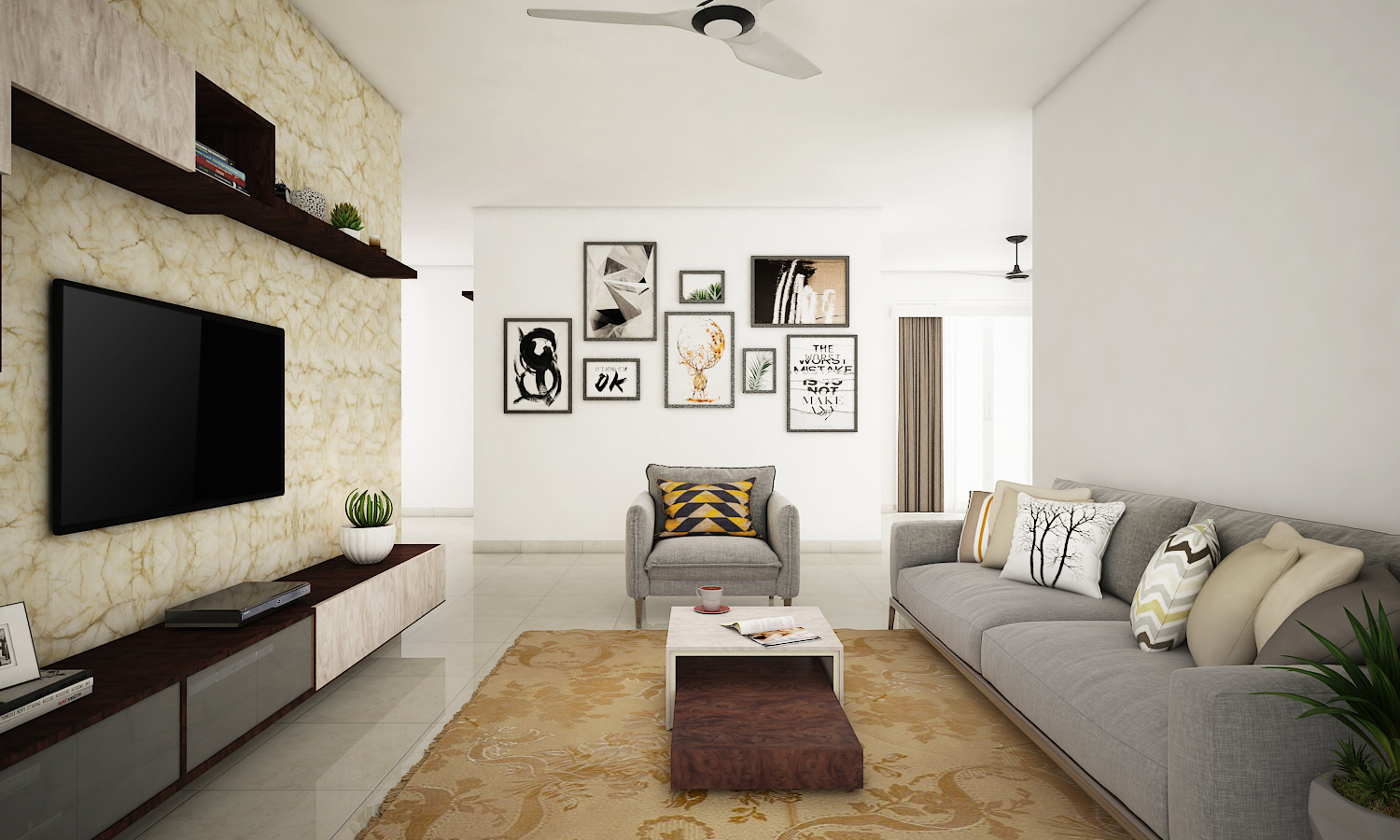 Interior Design Firm In Jayanagar-Living-Room 2-3BHK, Bangalore